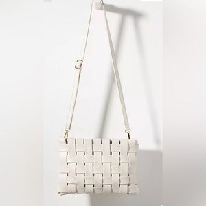 Anthropologie Lindy Woven Clutch - Cream - NWT